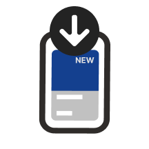 アプリに電子チケットを発券しているイメージアイコン